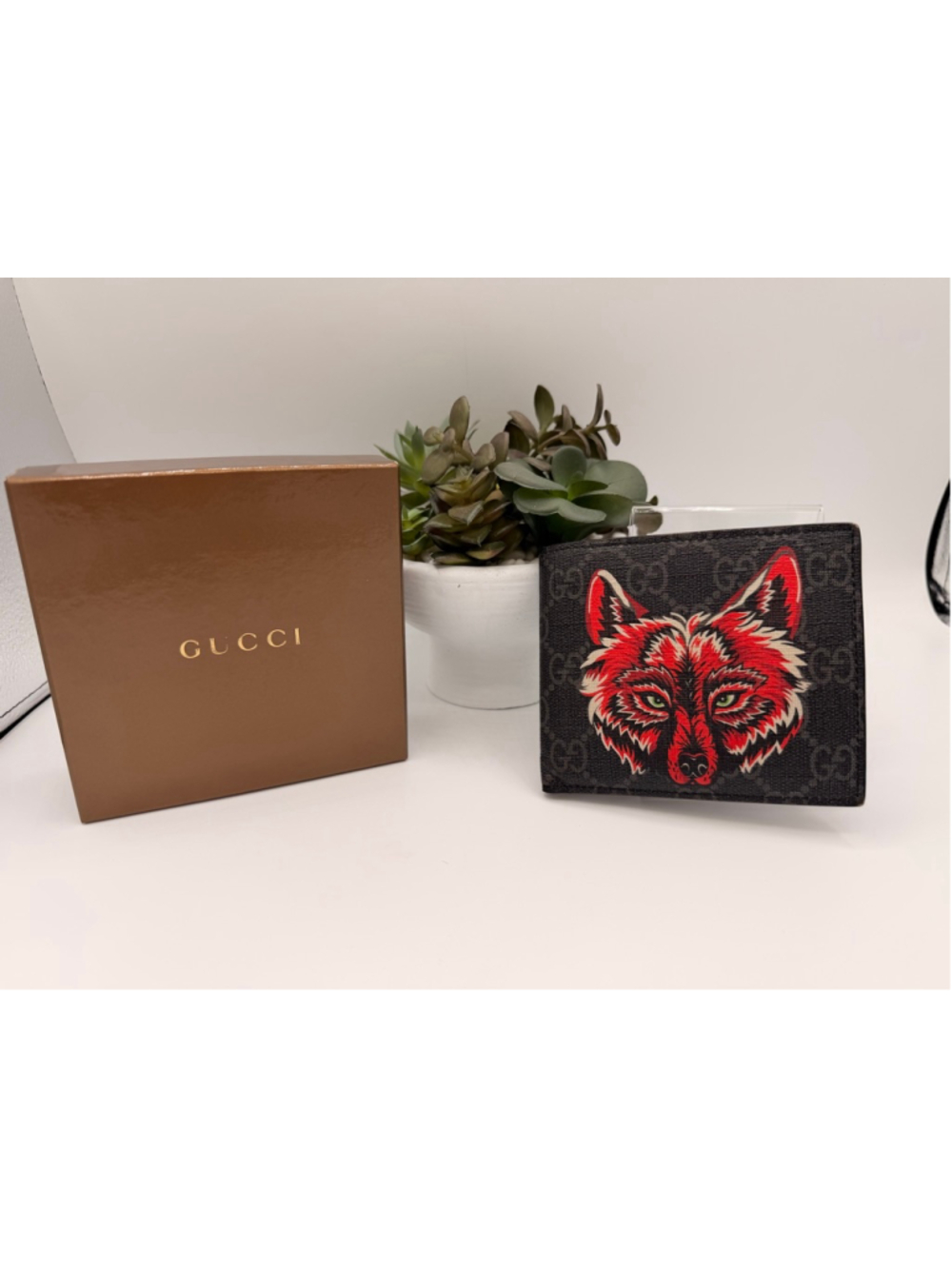 Gucci Fox GG Supreme Bifold Wallet